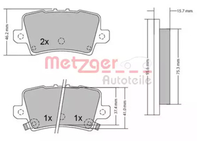 Комплект тормозных колодок METZGER 1170288