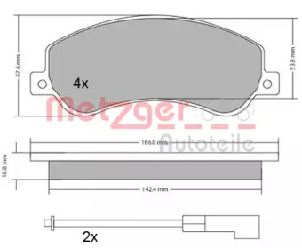 Комплект тормозных колодок METZGER 1170290