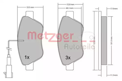 Комплект тормозных колодок METZGER 1170296