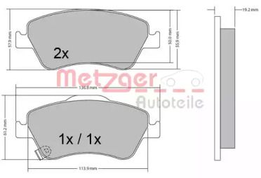 Комплект тормозных колодок METZGER 1170299