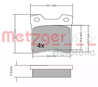 Комплект тормозных колодок METZGER 1170310