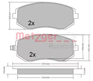 Комплект тормозных колодок METZGER 1170312