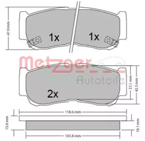 Комплект тормозных колодок METZGER 1170325