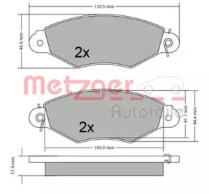 Комплект тормозных колодок METZGER 1170330