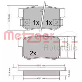 Комплект тормозных колодок METZGER 1170337