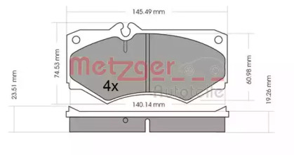 Комплект тормозных колодок METZGER 1170351