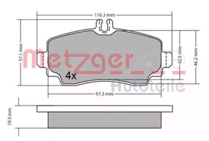 Комплект тормозных колодок METZGER 1170353