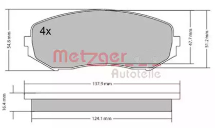 Комплект тормозных колодок METZGER 1170357