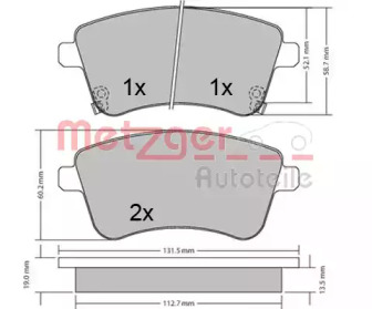 Комплект тормозных колодок METZGER 1170359