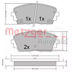 Комплект тормозных колодок METZGER 1170361