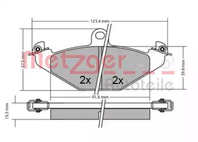 Комплект тормозных колодок METZGER 1170362