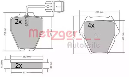 Комплект тормозных колодок METZGER 1170364