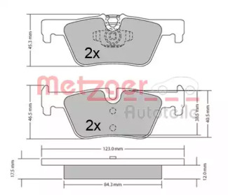 Комплект тормозных колодок METZGER 1170368