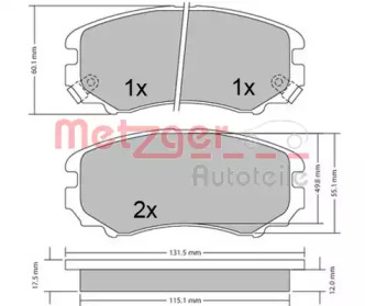 Комплект тормозных колодок METZGER 1170379