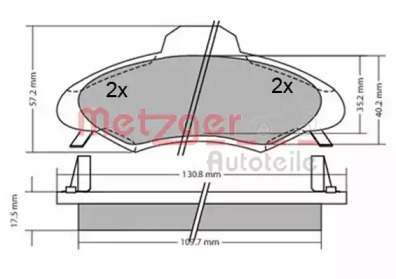 Комплект тормозных колодок METZGER 1170395