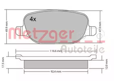 Комплект тормозных колодок METZGER 1170403