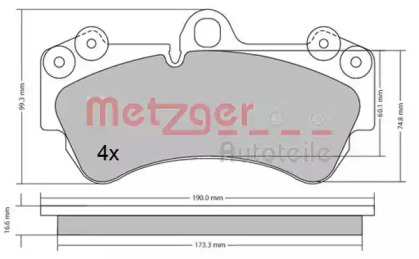 Комплект тормозных колодок METZGER 1170405