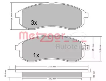 Комплект тормозных колодок METZGER 1170406