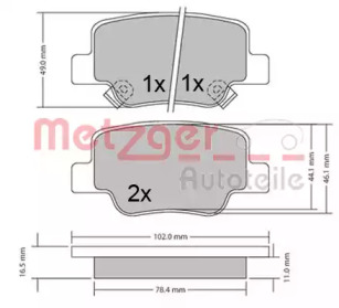 Комплект тормозных колодок METZGER 1170410