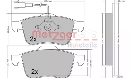 Комплект тормозных колодок METZGER 1170424