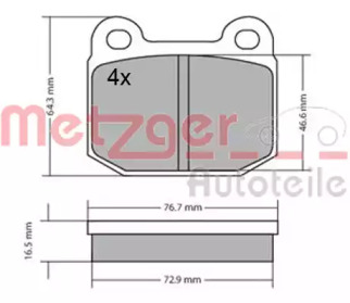 Комплект тормозных колодок METZGER 1170425