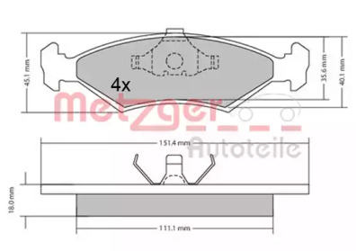 Комплект тормозных колодок METZGER 1170426