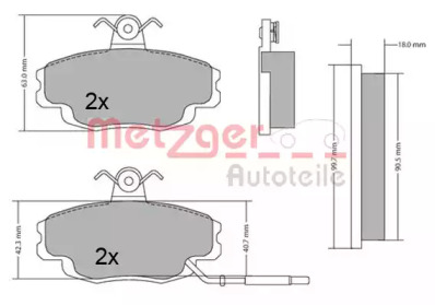 Комплект тормозных колодок METZGER 1170427