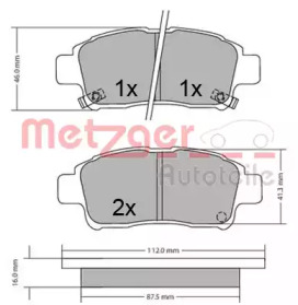 Комплект тормозных колодок METZGER 1170436