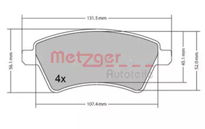 Комплект тормозных колодок METZGER 1170442