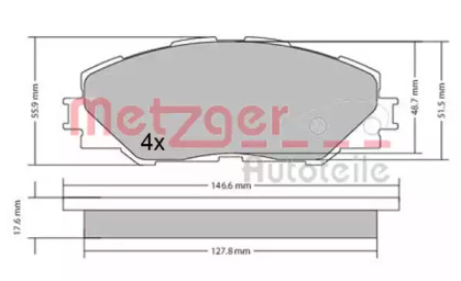 Комплект тормозных колодок METZGER 1170443