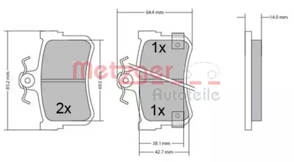 Комплект тормозных колодок METZGER 1170447