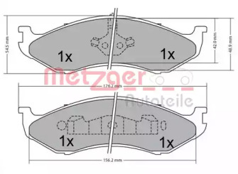 Комплект тормозных колодок METZGER 1170452