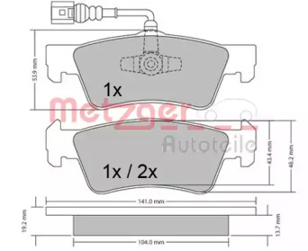 Комплект тормозных колодок METZGER 1170465