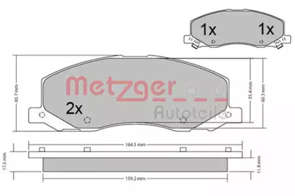 Комплект тормозных колодок METZGER 1170468