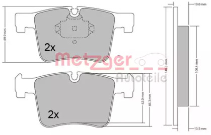 Комплект тормозных колодок METZGER 1170469