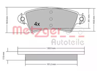 Комплект тормозных колодок METZGER 1170499