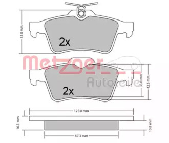 Комплект тормозных колодок METZGER 1170503