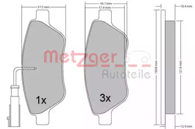 Комплект тормозных колодок METZGER 1170505