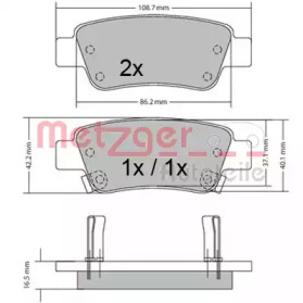 Комплект тормозных колодок METZGER 1170508