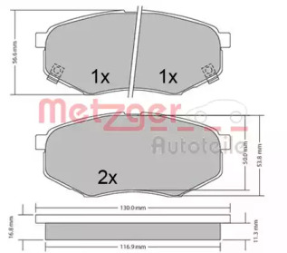 Комплект тормозных колодок METZGER 1170524