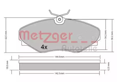 Комплект тормозных колодок METZGER 1170537