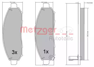 Комплект тормозных колодок METZGER 1170541