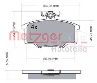 Комплект тормозных колодок METZGER 1170566