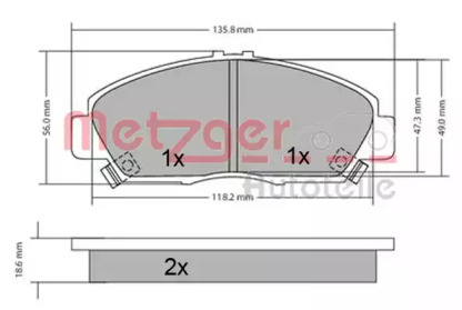 Комплект тормозных колодок METZGER 1170576