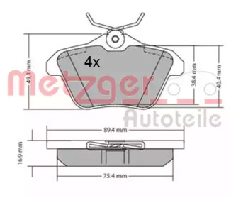 Комплект тормозных колодок METZGER 1170579