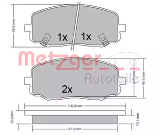 Комплект тормозных колодок METZGER 1170588