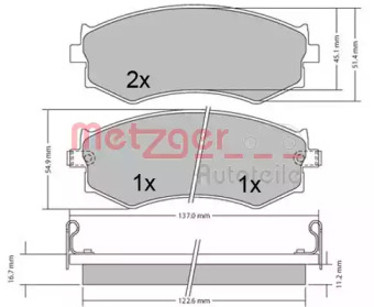 Комплект тормозных колодок METZGER 1170603