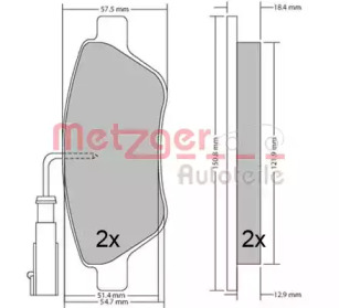 Комплект тормозных колодок METZGER 1170615