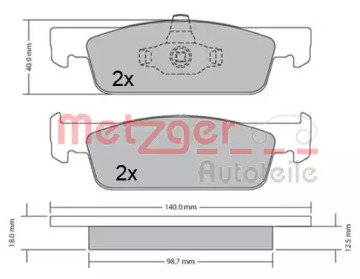 Комплект тормозных колодок METZGER 1170621