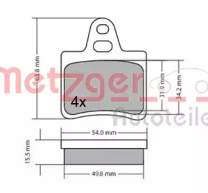 Комплект тормозных колодок METZGER 1170628